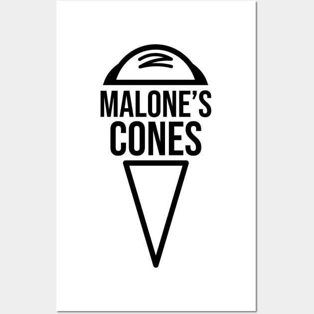 The Office – Malone’s Cones Black Wall Art by Shinsen Merch